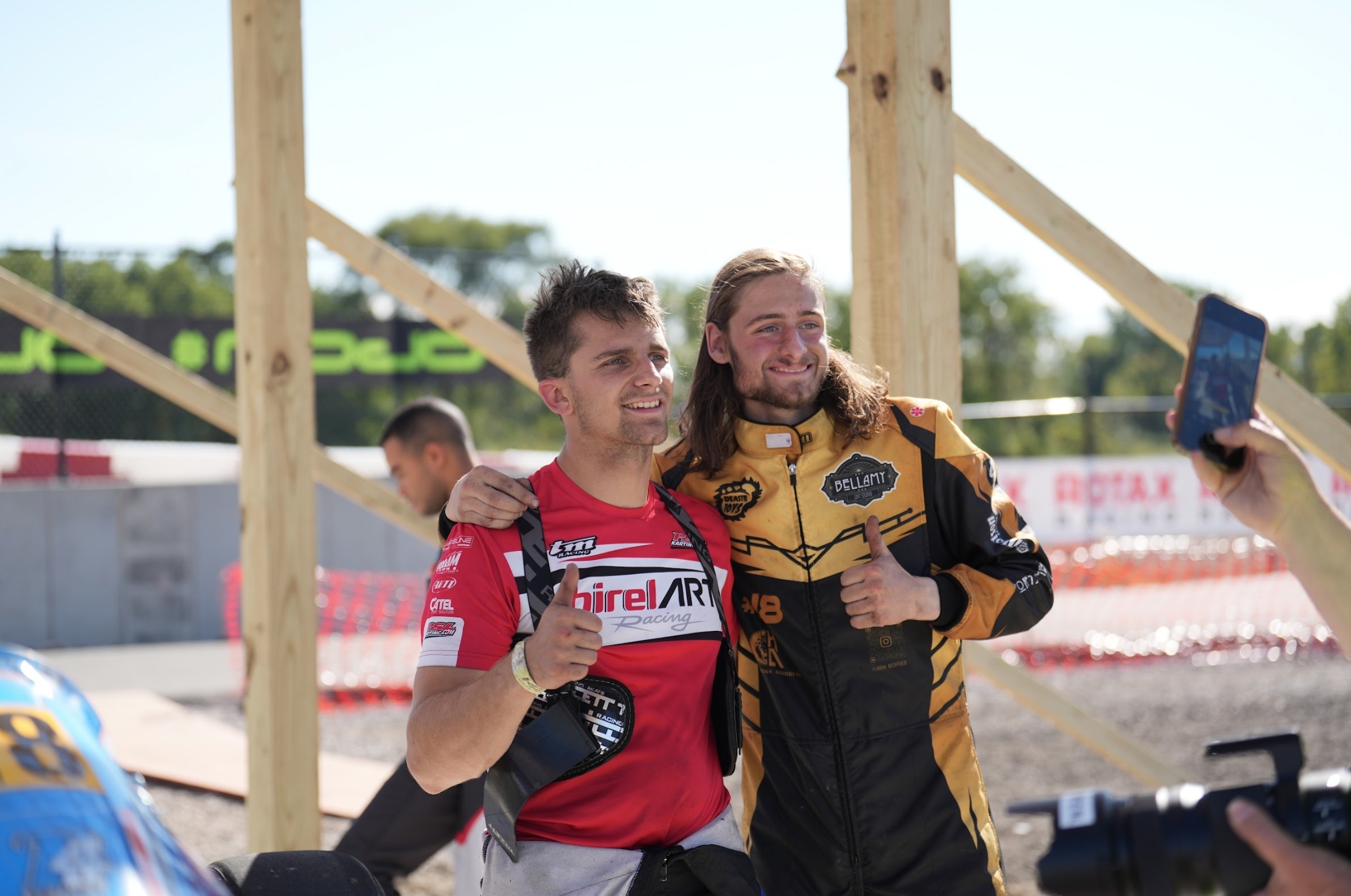 Ian Quinn and Joe Bechtold racing at the Lorain Ohio KartPlex